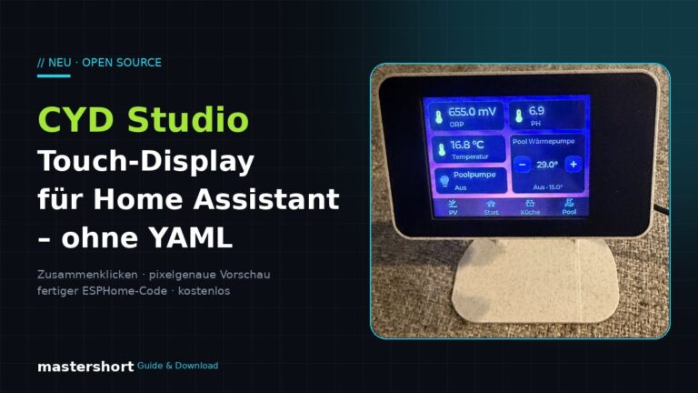CYD Studio – Touch-Display für Home Assistant ohne YAML, Titelbild