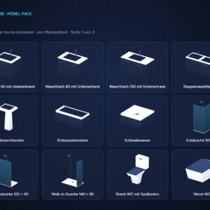 NeonPlan 3D Bathroom pack overview / Möbel-Pack Bad Übersicht