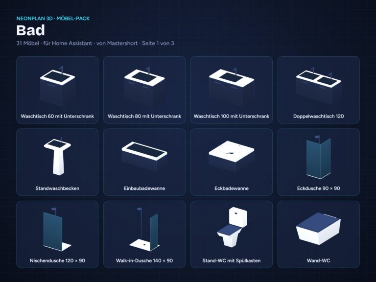 NeonPlan 3D Furniture Pack – Bathroom | Möbel-Pack Bad