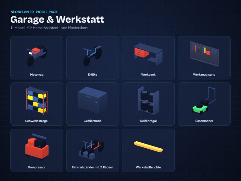 NeonPlan 3D Furniture Pack – Garage & Workshop | Möbel-Pack Garage & Werkstatt