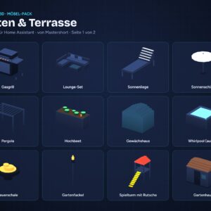 NeonPlan 3D Garden & Patio pack overview / Möbel-Pack Garten & Terrasse Übersicht
