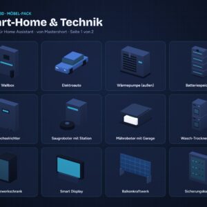 NeonPlan 3D Smart Home & Tech pack overview / Möbel-Pack Smart Home & Technik Übersicht