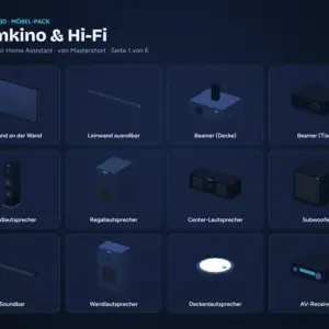NeonPlan 3D Möbel-Pack Heimkino & Hi-Fi – Übersicht Seite 1
