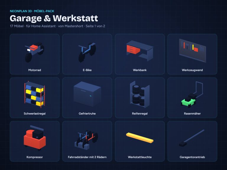 NeonPlan 3D Furniture Pack – Garage & Workshop | Möbel-Pack Garage & Werkstatt