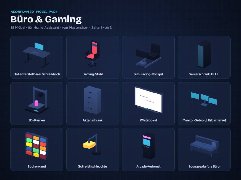 NeonPlan 3D Furniture Pack – Office & Gaming | Möbel-Pack Büro & Gaming