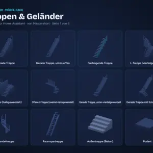 NeonPlan 3D Möbel-Pack Treppen & Geländer – Übersicht Seite 1