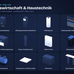 NeonPlan 3D Utility & Building Services pack overview / Möbel-Pack Hauswirtschaft & Haustechnik Übersicht